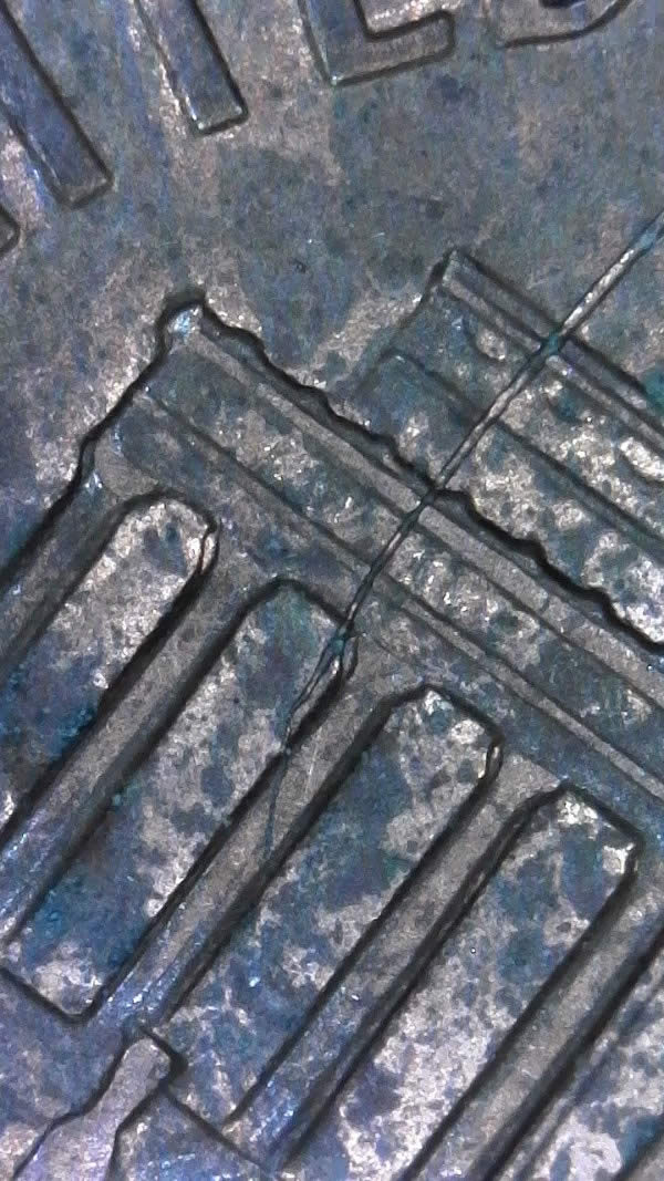 1996-P-Lincoln-Cent-With-Reverse-Struck-Through-Was-Soaked-In-Acetone